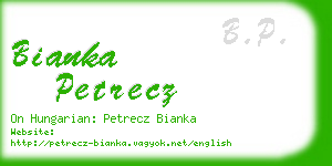 bianka petrecz business card